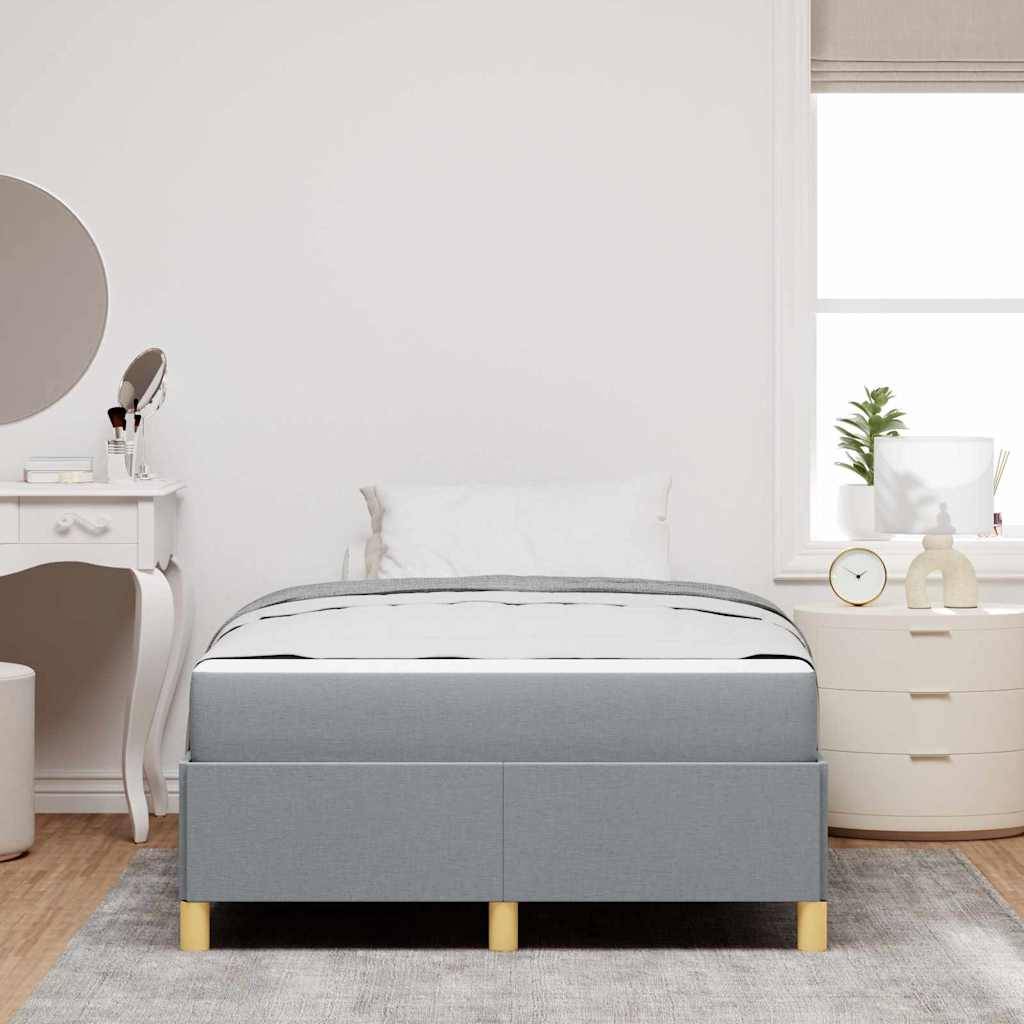 vidaXL Bettrahmen mit Matratze Hellgrau 120 x 190 cm Stoff