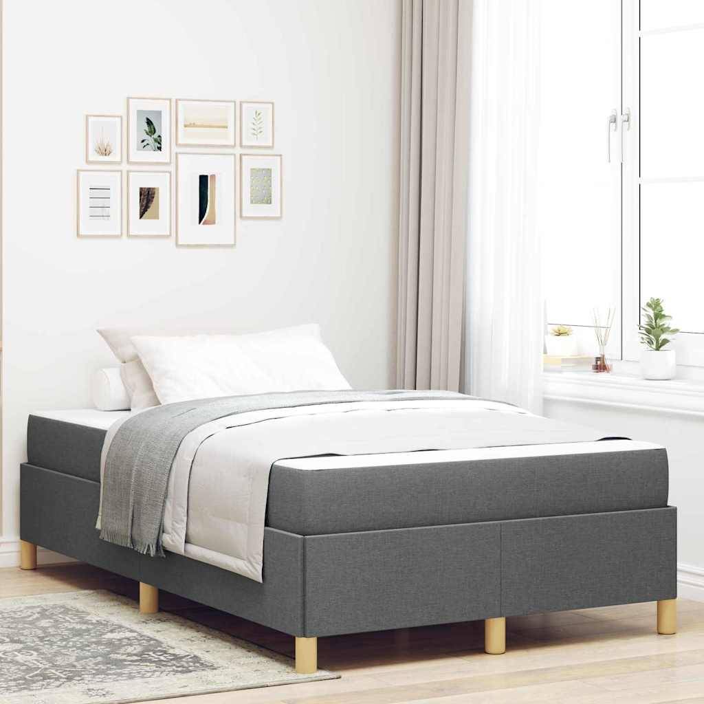 vidaXL Bettrahmen mit Matratze Dunkelgrau 120 x 200 cm Stoff