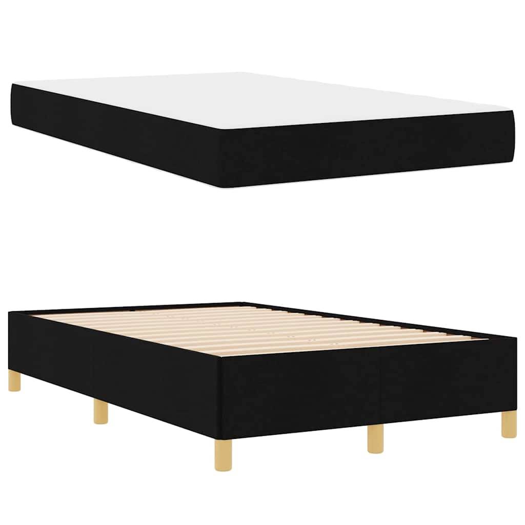 vidaXL Bettrahmen mit Matratze Schwarz 120 x 190 cm Stoff