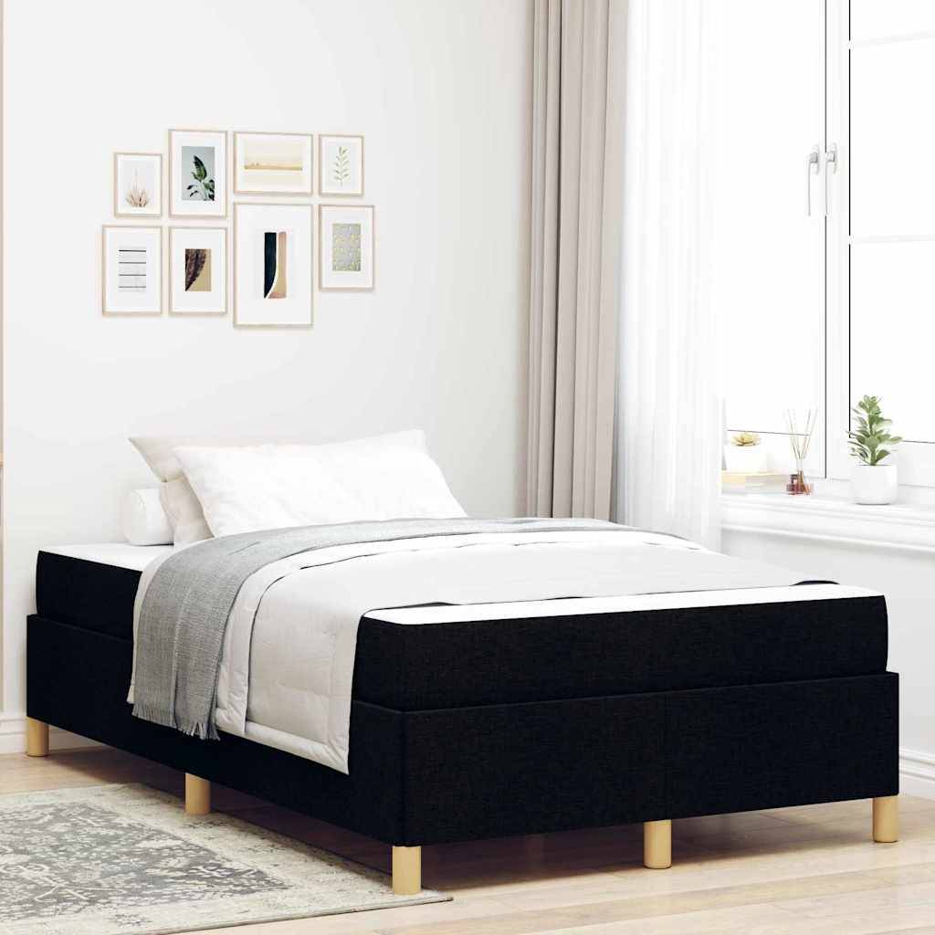 vidaXL Bettrahmen mit Matratze Schwarz 120 x 190 cm Stoff