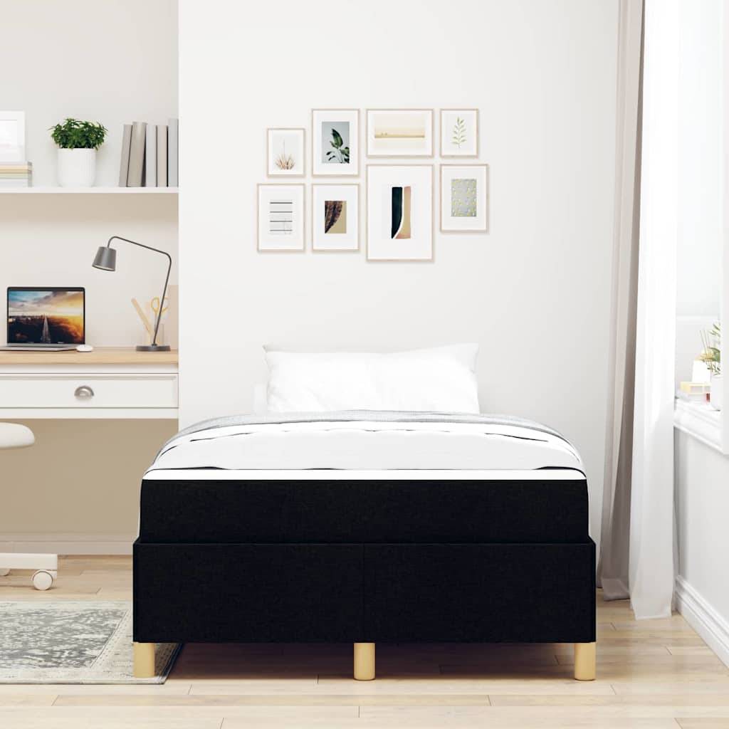 vidaXL Bettrahmen mit Matratze Schwarz 120 x 190 cm Stoff