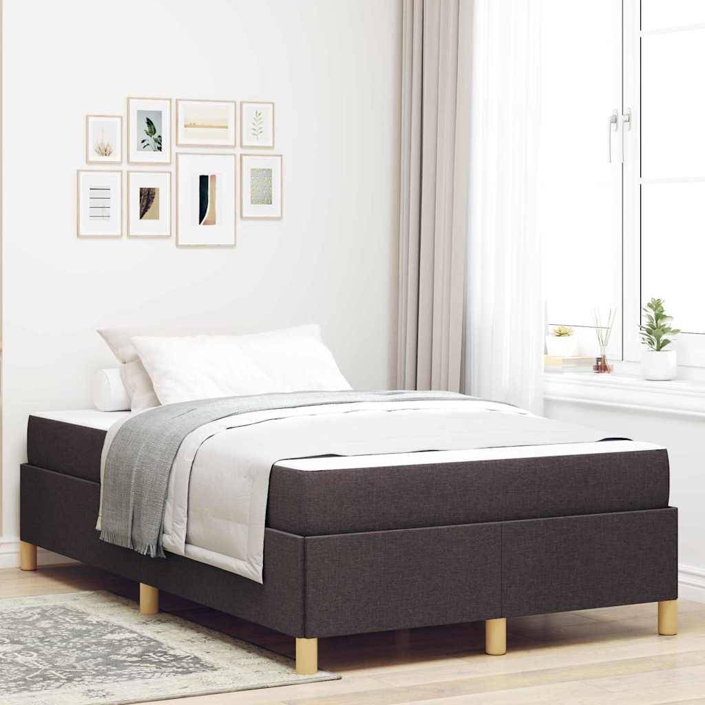 vidaXL Bettrahmen mit Matratze Dunkelbraun 120 x 190 cm Stoff