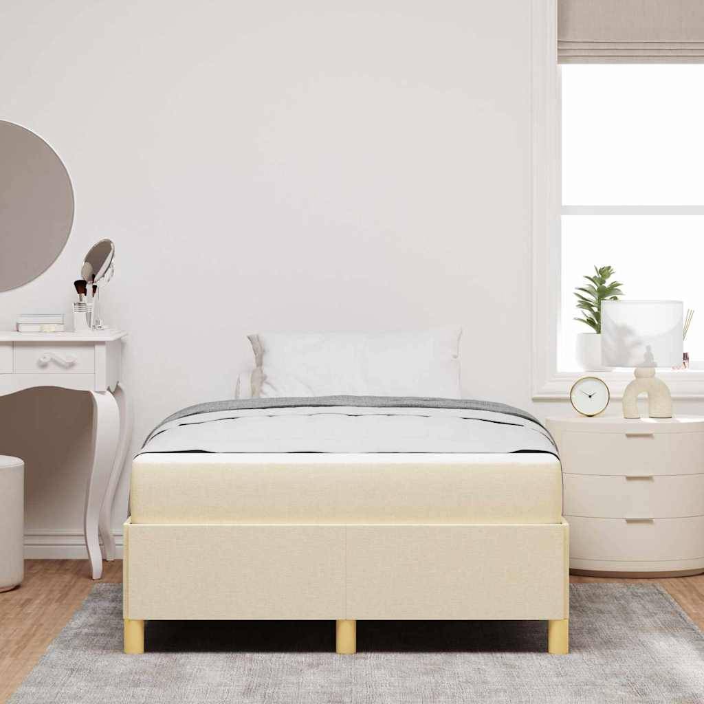 vidaXL Bettrahmen mit Matratze Creme 120 x 190 cm Stoff