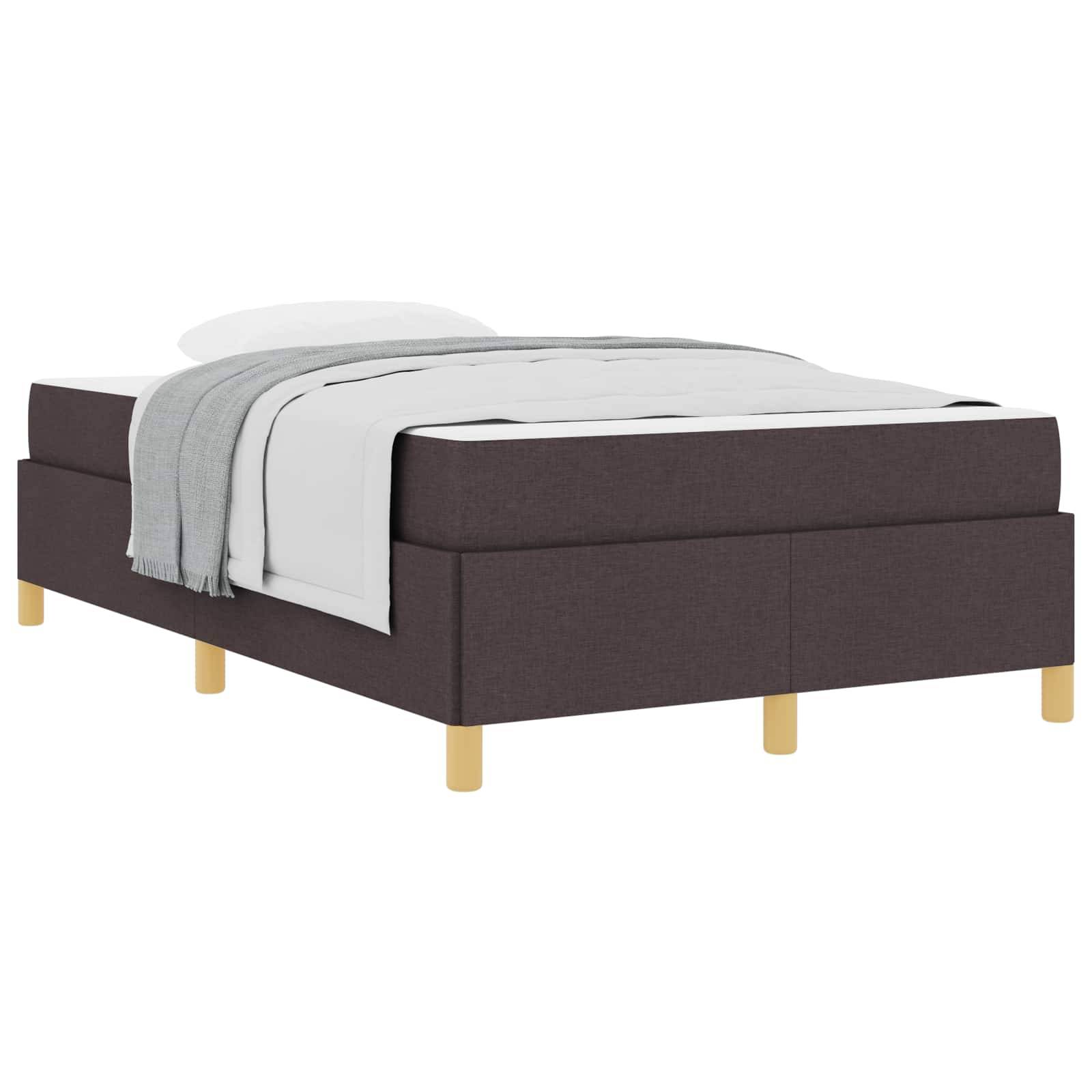 vidaXL Bettrahmen mit Matratze Dunkelbraun 120 x 190 cm Stoff