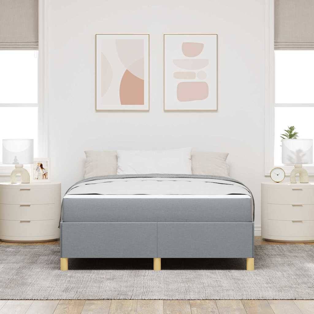vidaXL Bettrahmen mit Matratze Hellgrau 140 x 190 cm Stoff