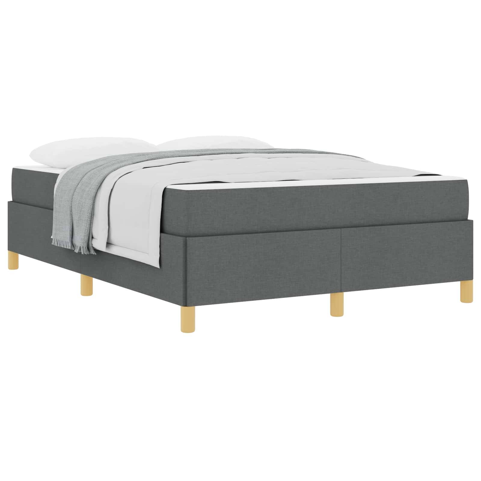 vidaXL Bettrahmen mit Matratze Dunkelgrau 160 x 200 cm Stoff