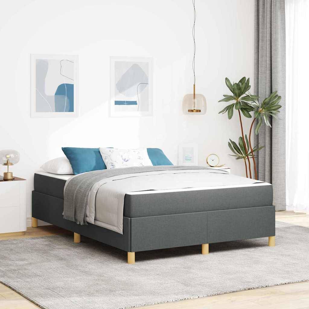 vidaXL Bettrahmen mit Matratze Dunkelgrau 160 x 200 cm Stoff