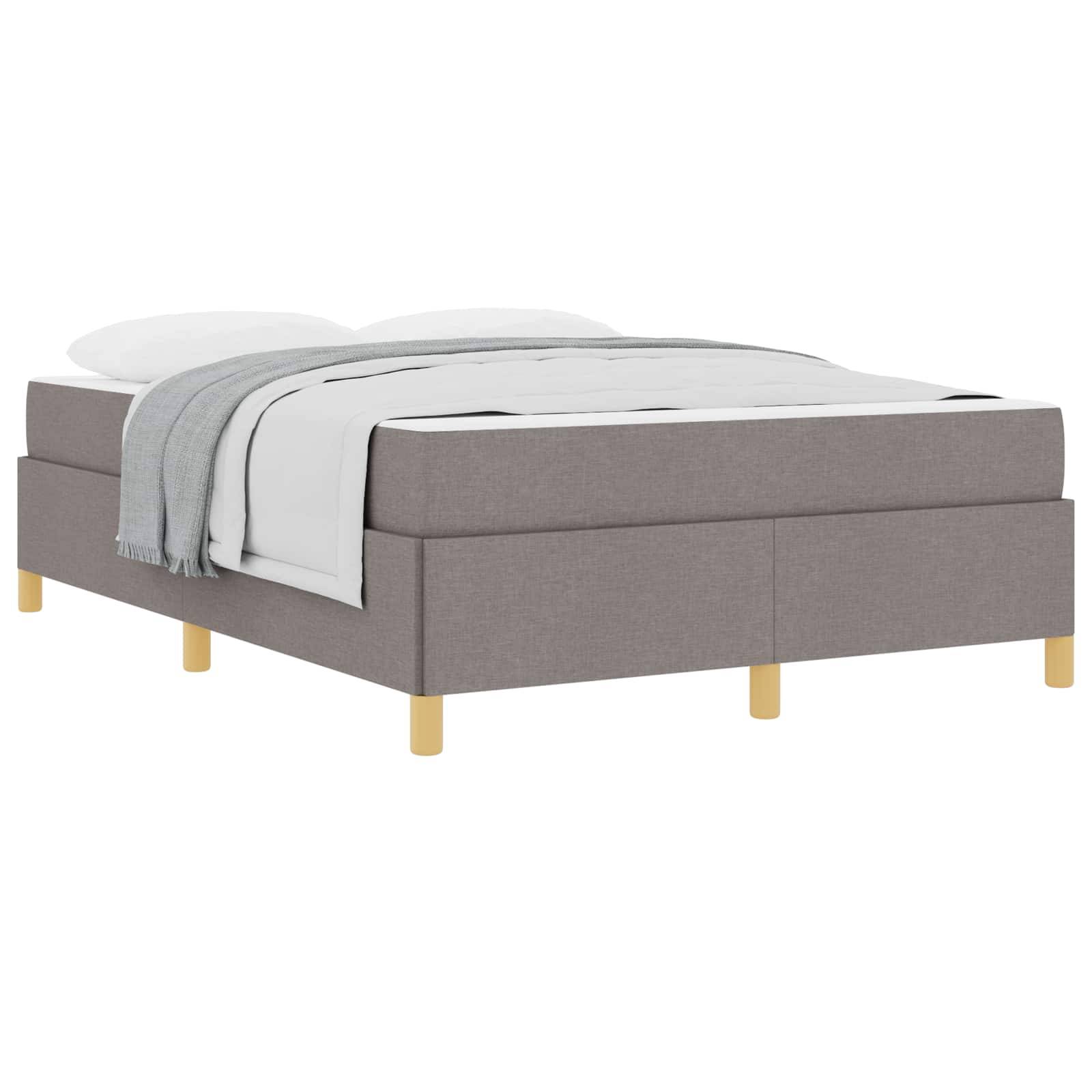 vidaXL Bettrahmen mit Matratze Taupe 160 x 200 cm Stoff