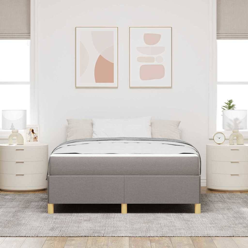 vidaXL Bettrahmen mit Matratze Taupe 160 x 200 cm Stoff