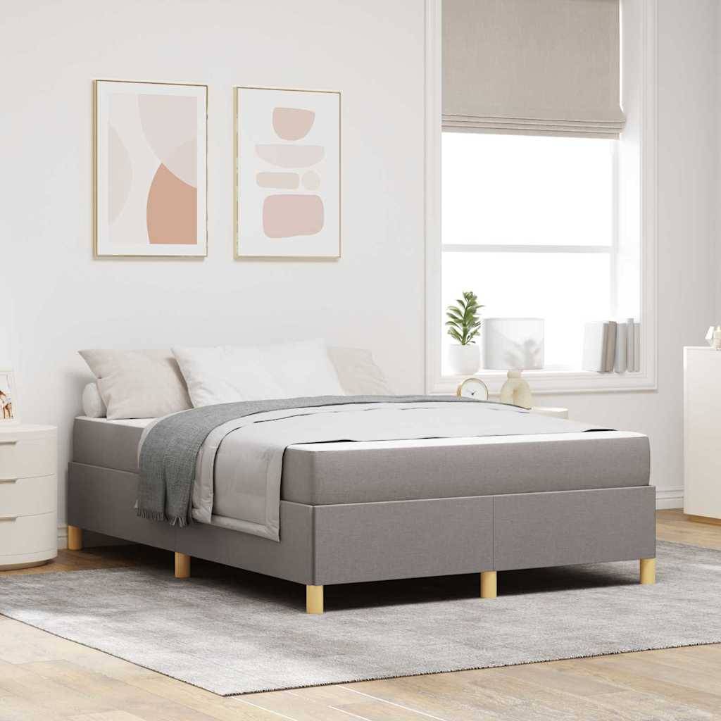 vidaXL Bettrahmen mit Matratze Taupe 160 x 200 cm Stoff
