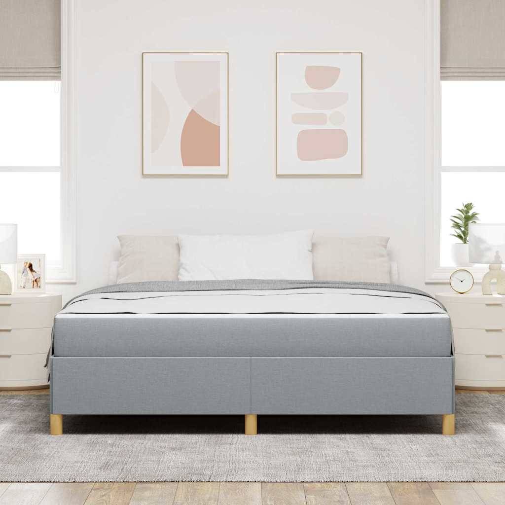 vidaXL Bettrahmen mit Matratze Hellgrau 180 x 200 cm Stoff