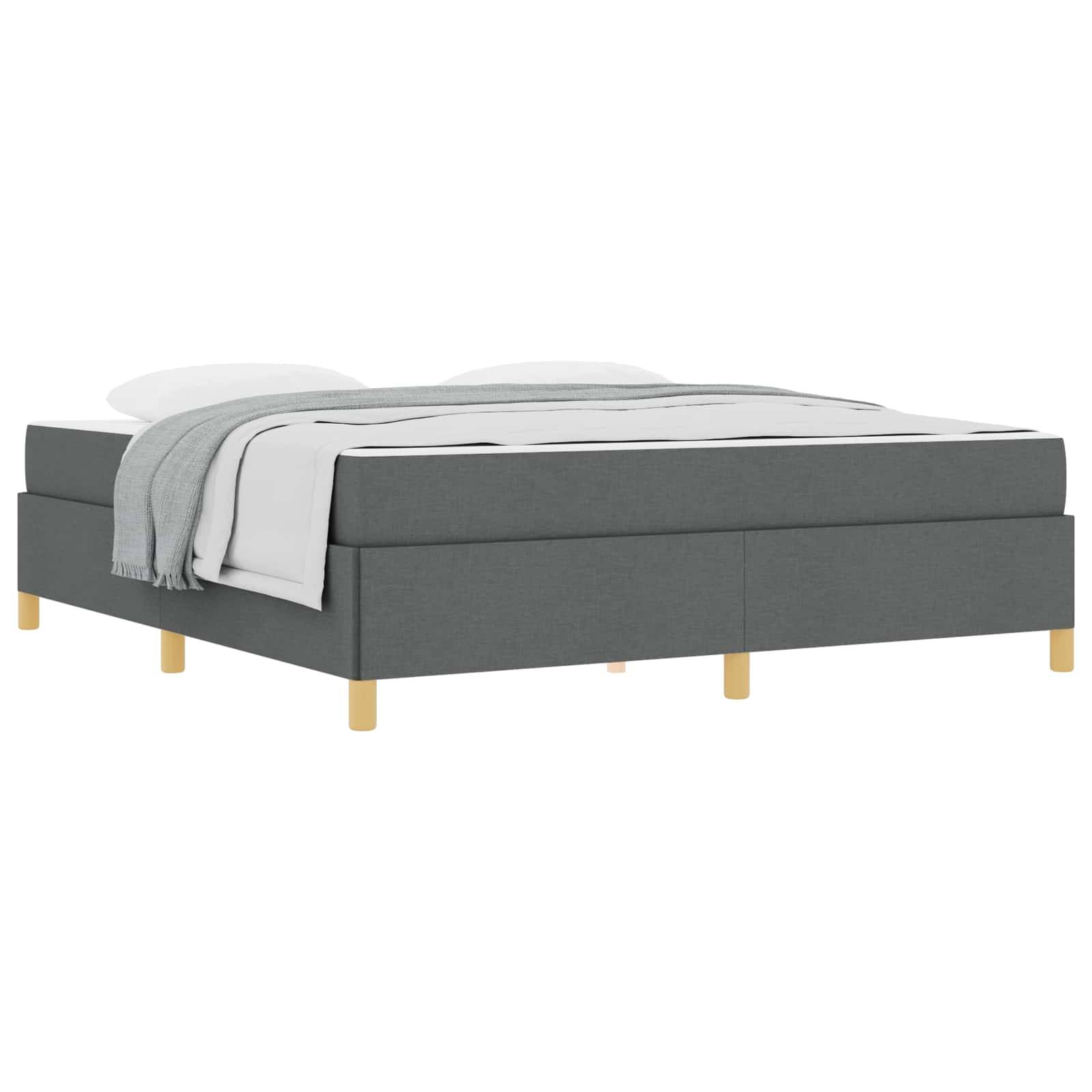 vidaXL Bettrahmen mit Matratze Dunkelgrau 180 x 200 cm Stoff