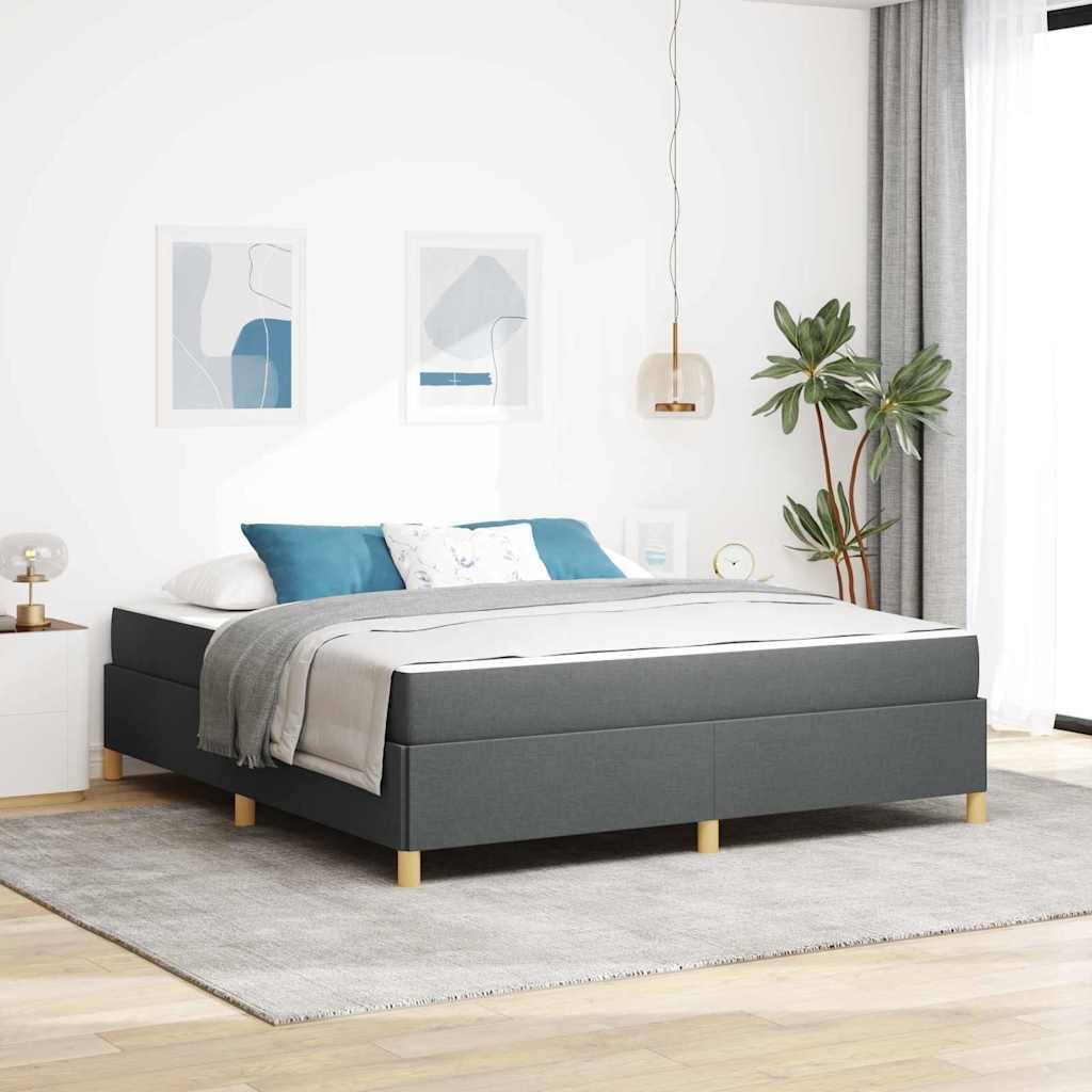 vidaXL Bettrahmen mit Matratze Dunkelgrau 180 x 200 cm Stoff