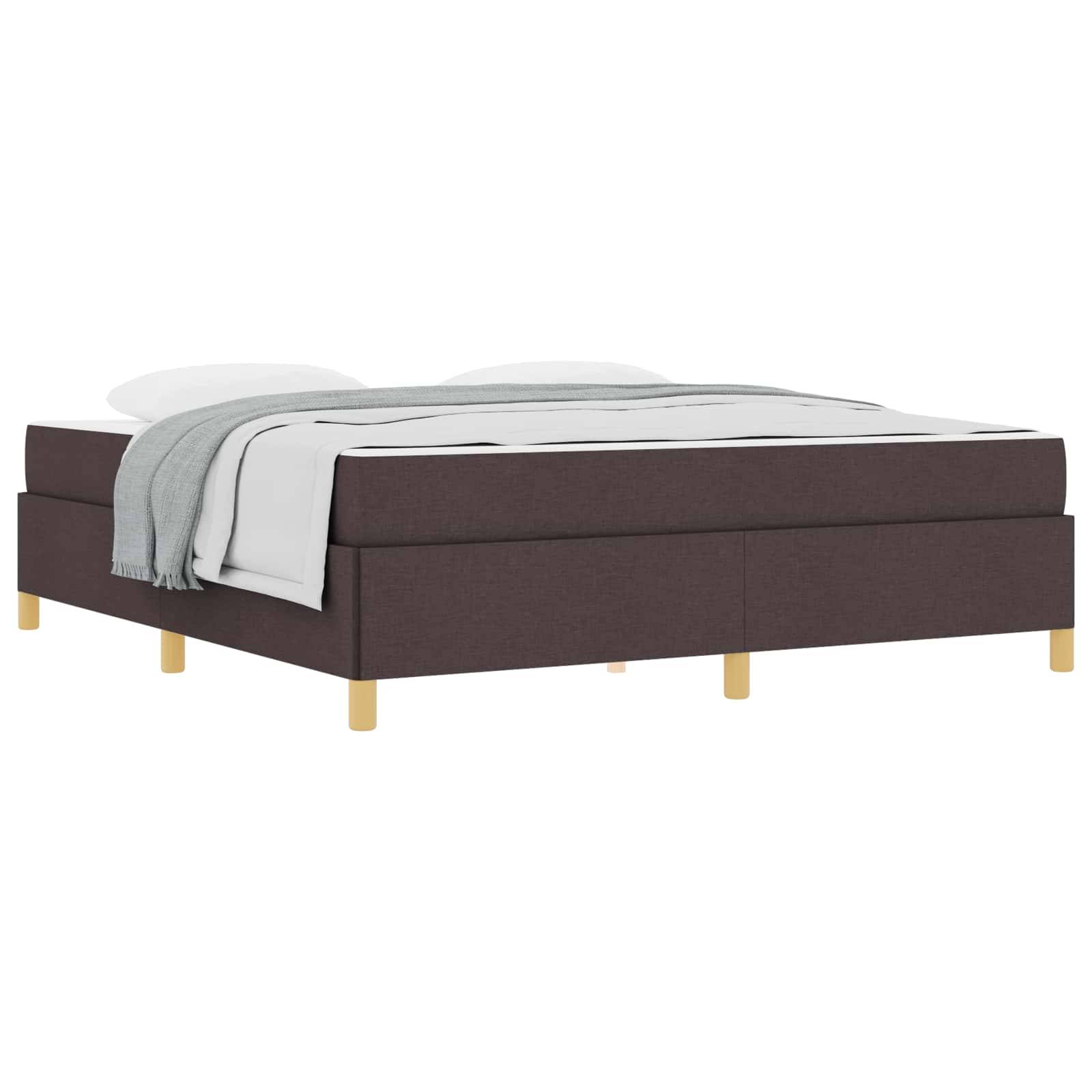 vidaXL Bettrahmen mit Matratze Dunkelbraun 180 x 200 cm Stoff