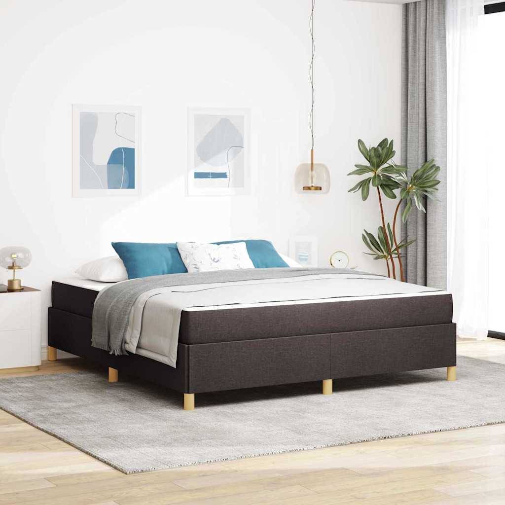 vidaXL Bettrahmen mit Matratze Dunkelbraun 180 x 200 cm Stoff