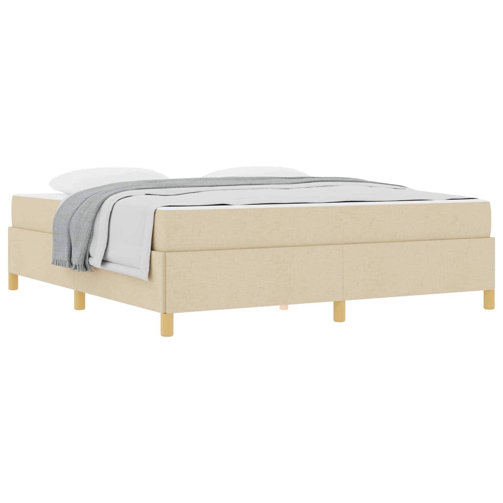 vidaXL Bettrahmen mit Matratze Creme 180 x 200 cm Stoff