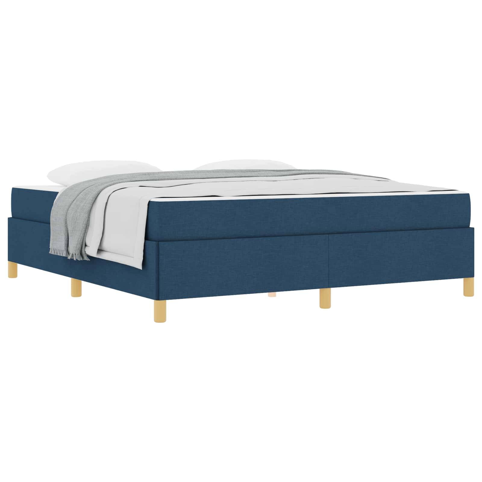 vidaXL Bettrahmen mit Matratze Blau 180 x 200 cm Stoff