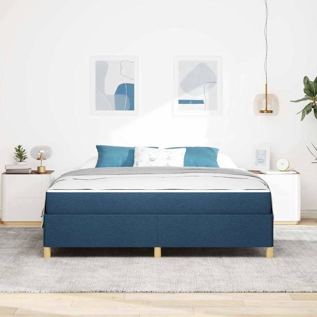 vidaXL Bettrahmen mit Matratze Blau 180 x 200 cm Stoff