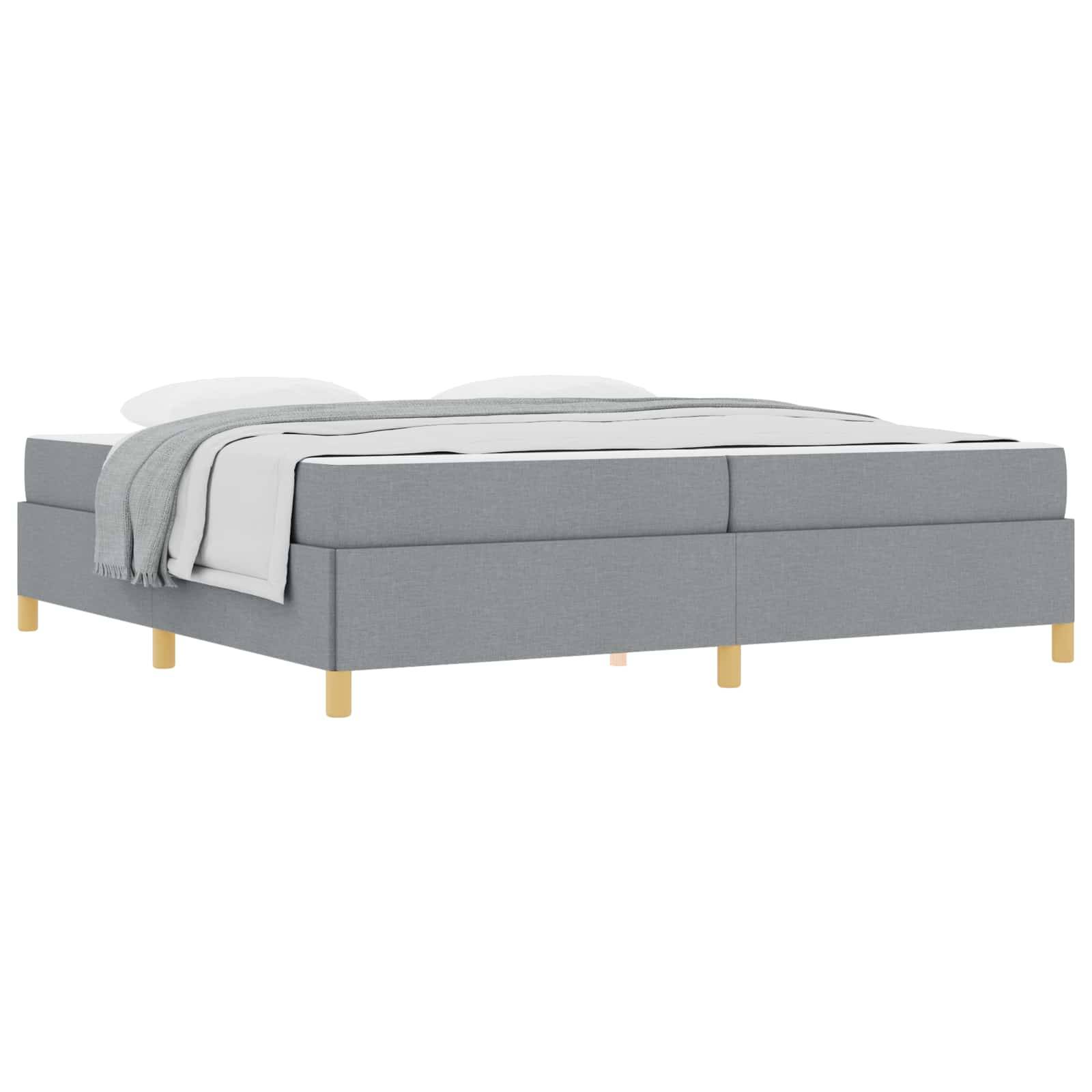 vidaXL Bettrahmen mit Matratze Hellgrau 200 x 200 cm Stoff