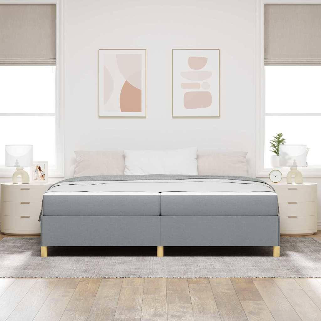 vidaXL Bettrahmen mit Matratze Hellgrau 200 x 200 cm Stoff