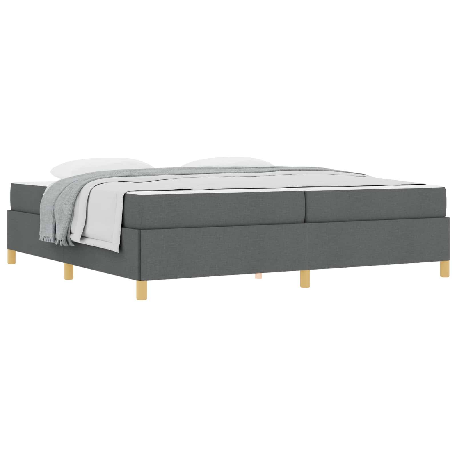vidaXL Bettrahmen mit Matratze Dunkelgrau 200 x 200 cm Stoff