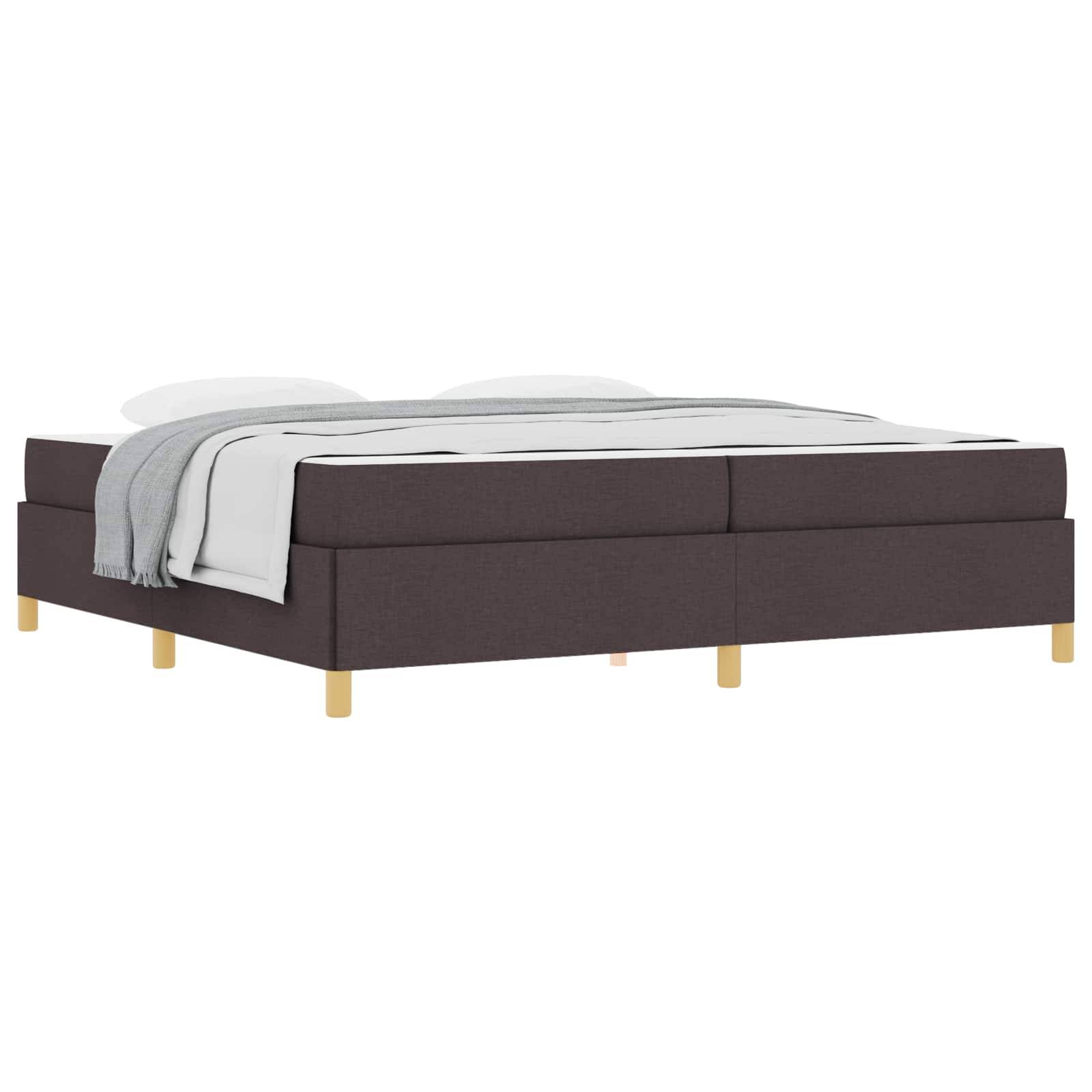 vidaXL Bettrahmen mit Matratze Dunkelbraun 200 x 200 cm Stoff