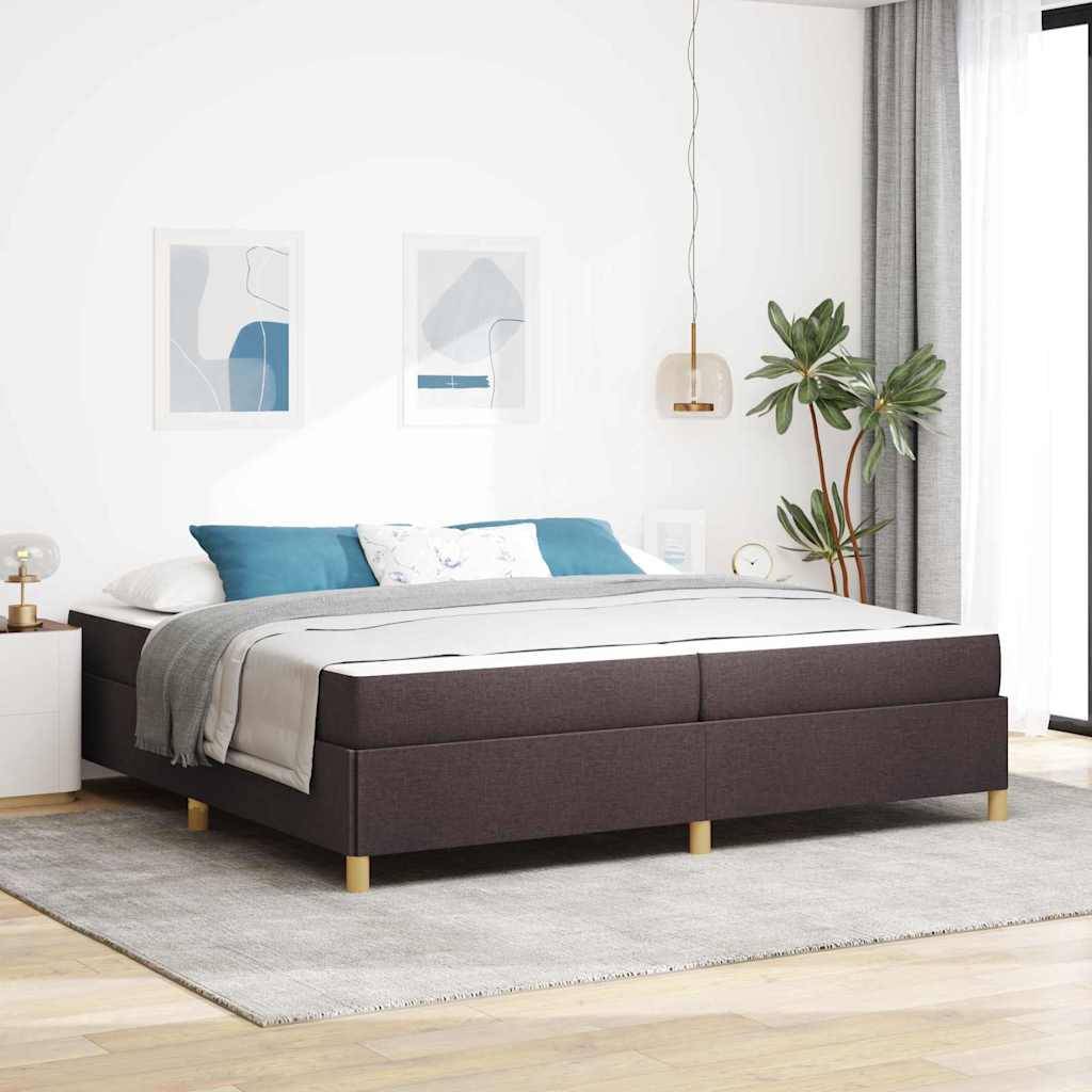 vidaXL Bettrahmen mit Matratze Dunkelbraun 200 x 200 cm Stoff
