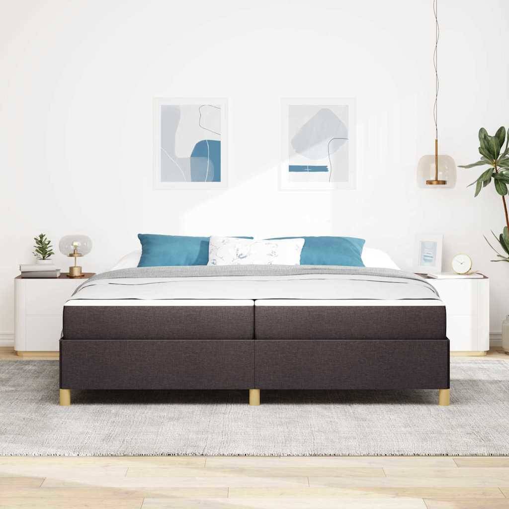 vidaXL Bettrahmen mit Matratze Dunkelbraun 200 x 200 cm Stoff