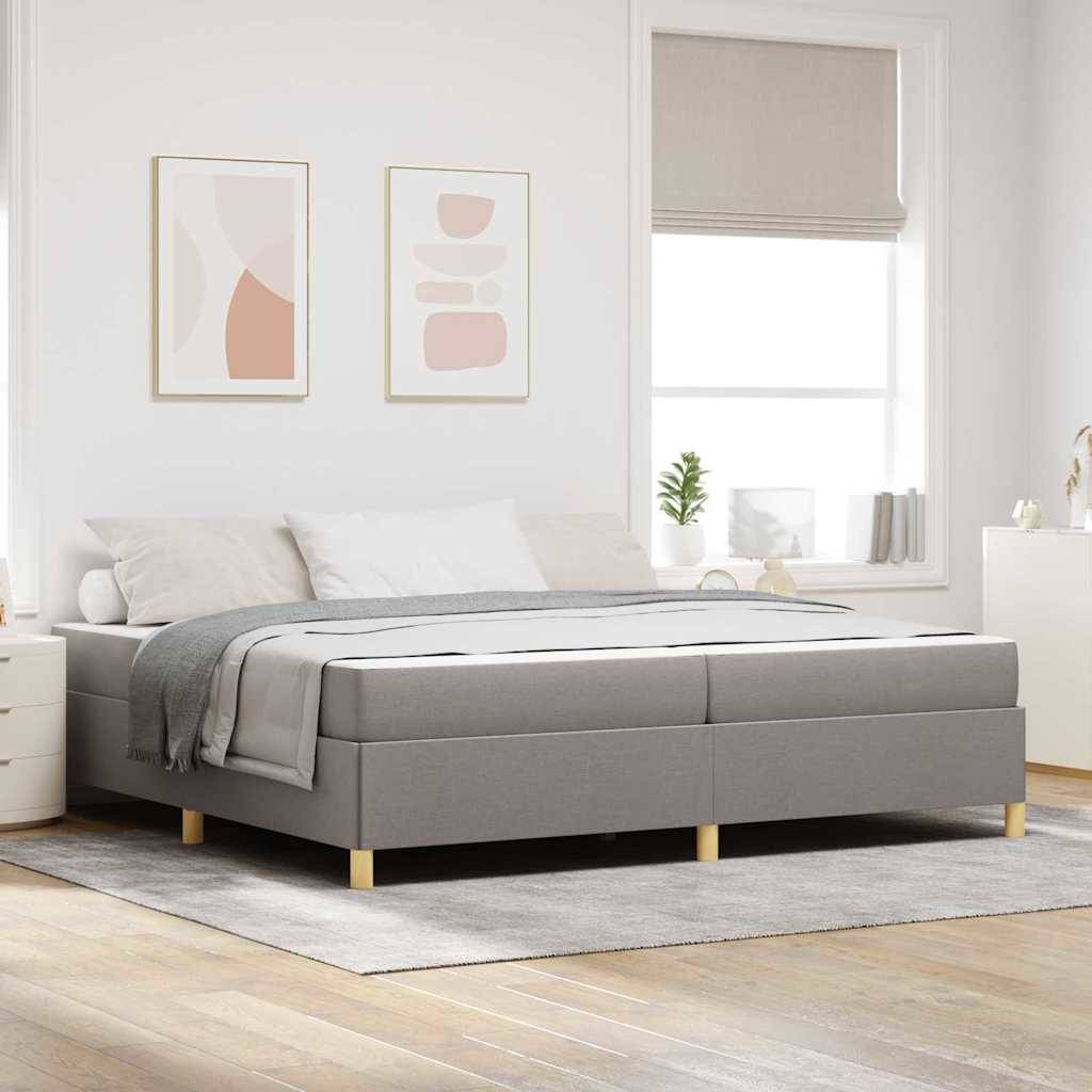 vidaXL Bettrahmen mit Matratze Taupe 200 x 200 cm Stoff