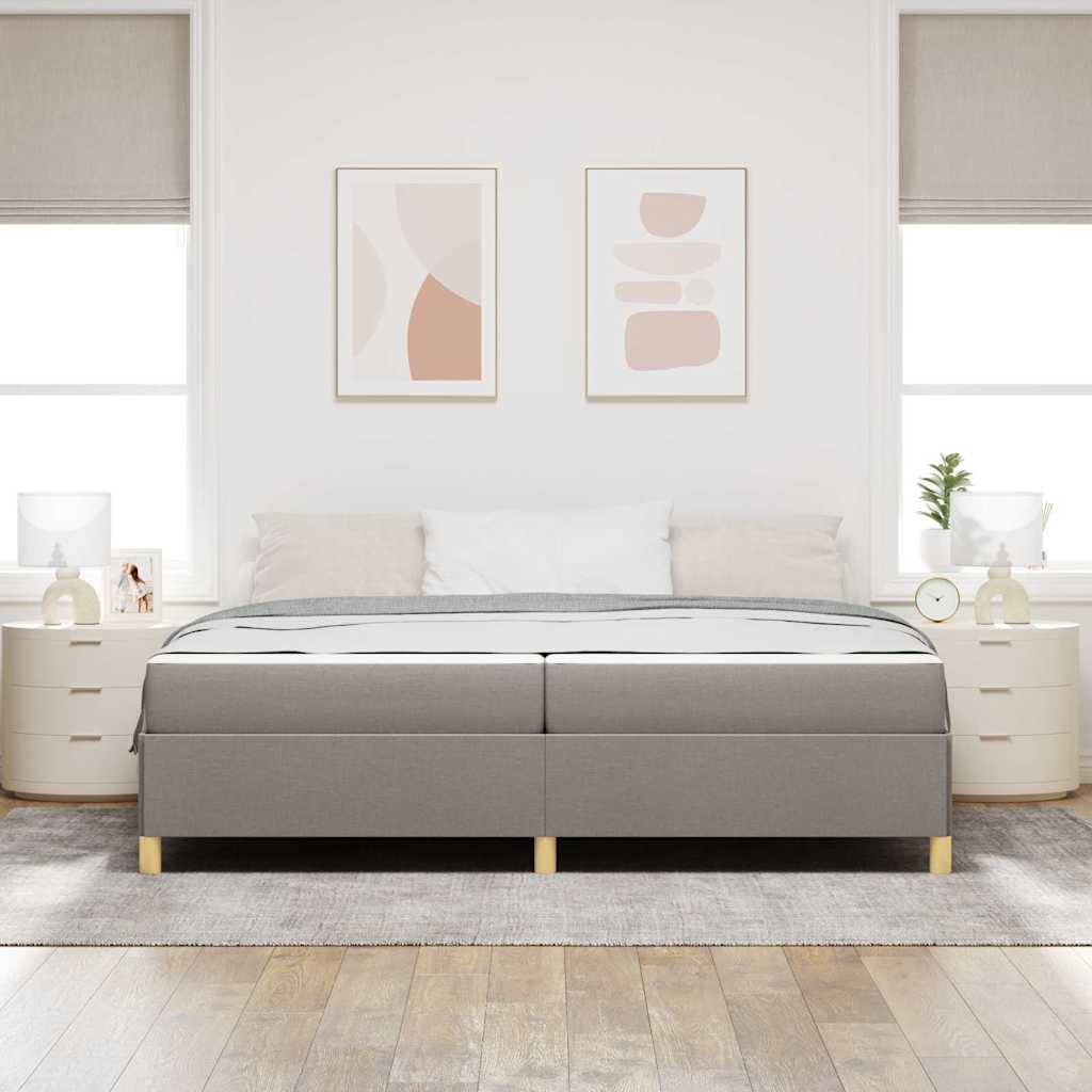 vidaXL Bettrahmen mit Matratze Taupe 200 x 200 cm Stoff