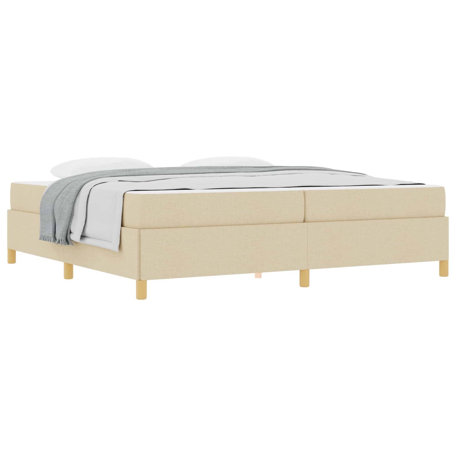 vidaXL Bettrahmen mit Matratze Creme 200 x 200 cm Stoff