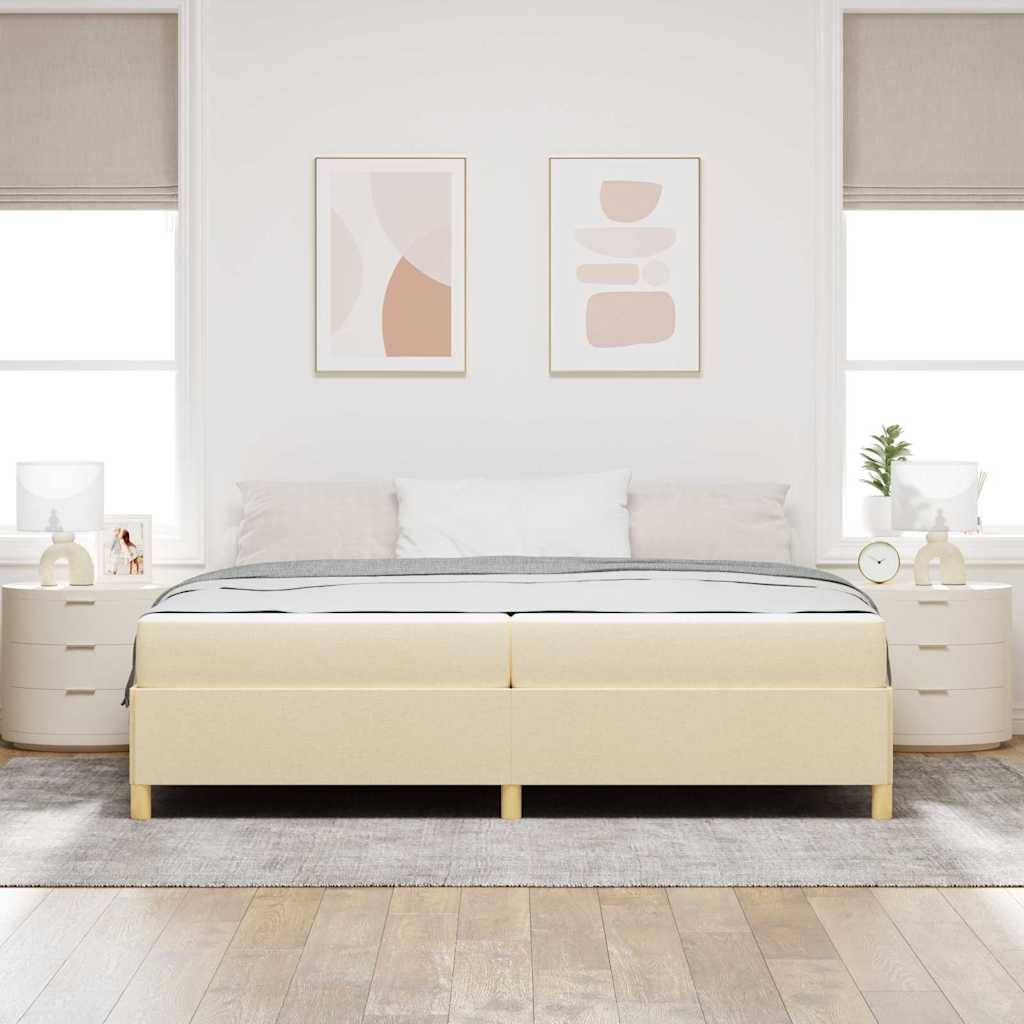 vidaXL Bettrahmen mit Matratze Creme 200 x 200 cm Stoff
