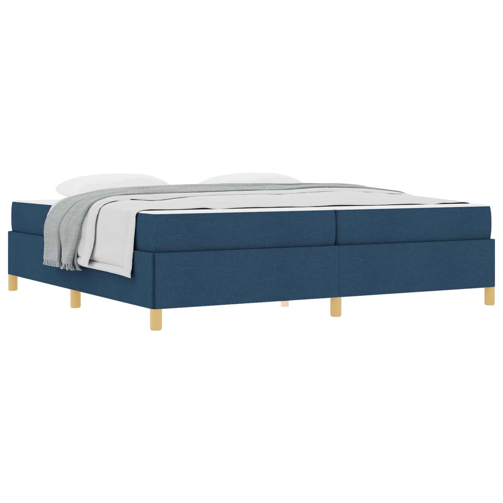 vidaXL Bettrahmen mit Matratze Blau 200 x 200 cm Stoff
