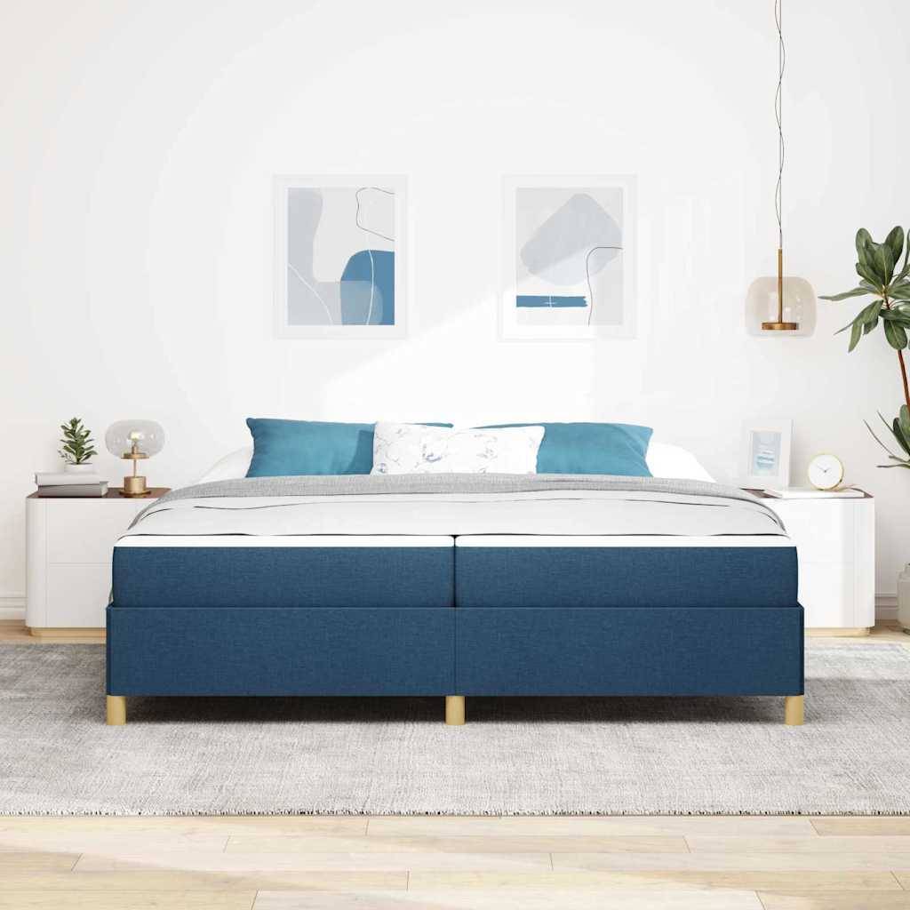 vidaXL Bettrahmen mit Matratze Blau 200 x 200 cm Stoff