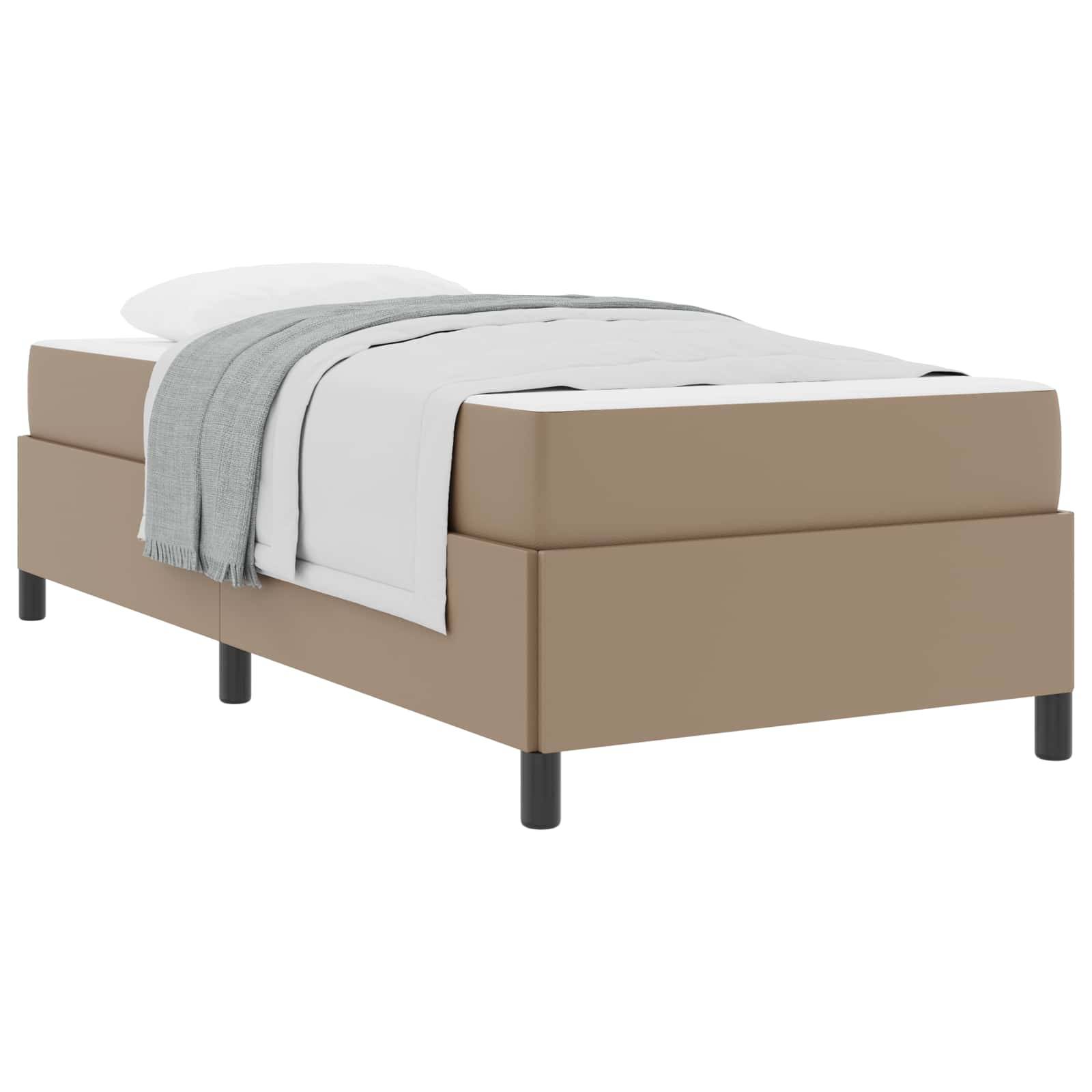 vidaXL Bettrahmen mit Matratze Cappuccino 80 x 200 cm Stoff
