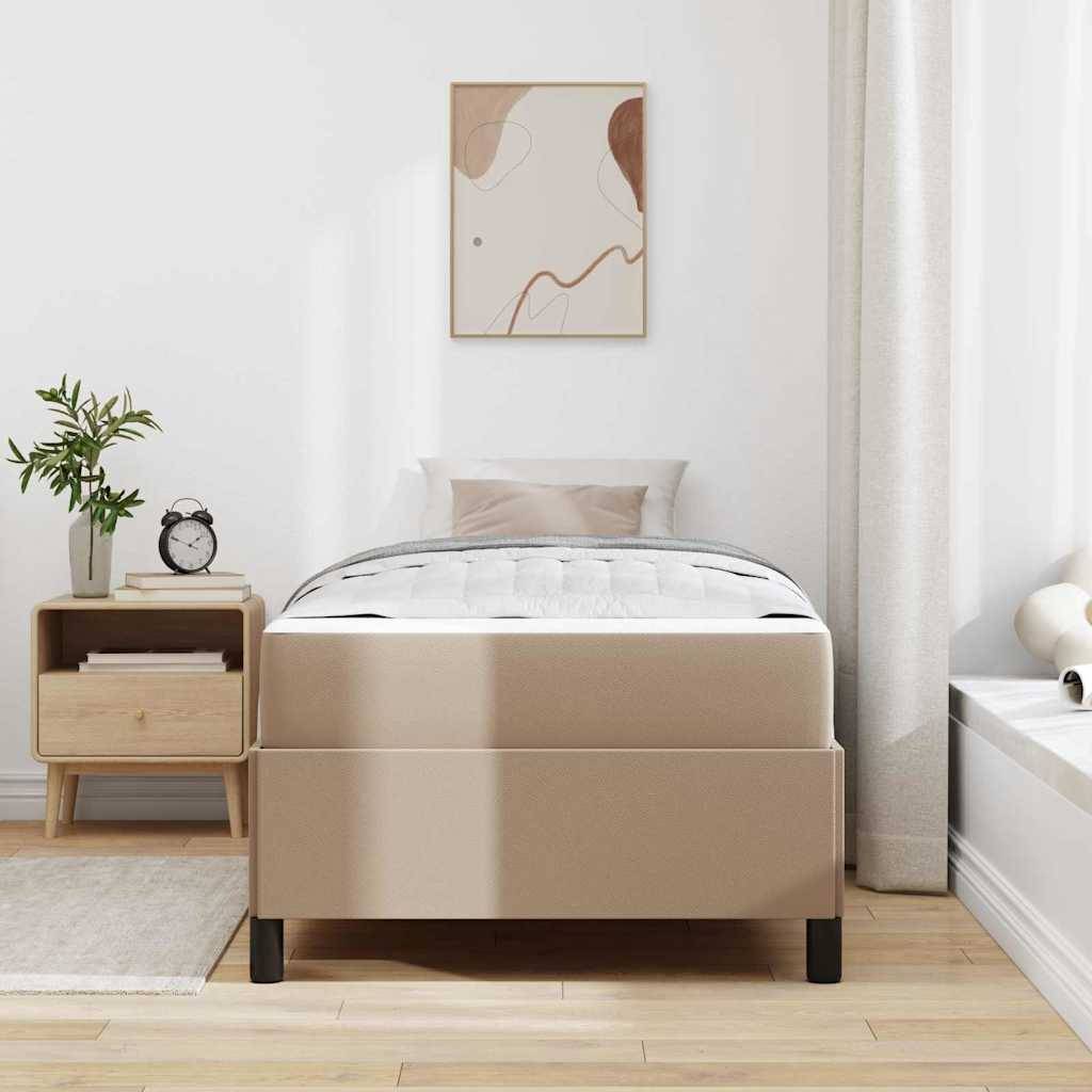 vidaXL Bettrahmen mit Matratze Cappuccino 80 x 200 cm Stoff