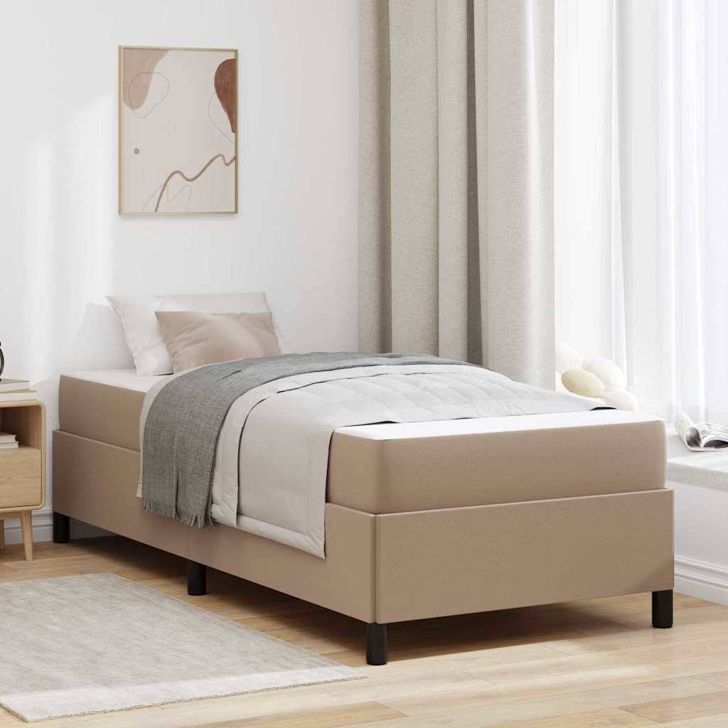 vidaXL Bettrahmen mit Matratze Cappuccino 80 x 200 cm Stoff