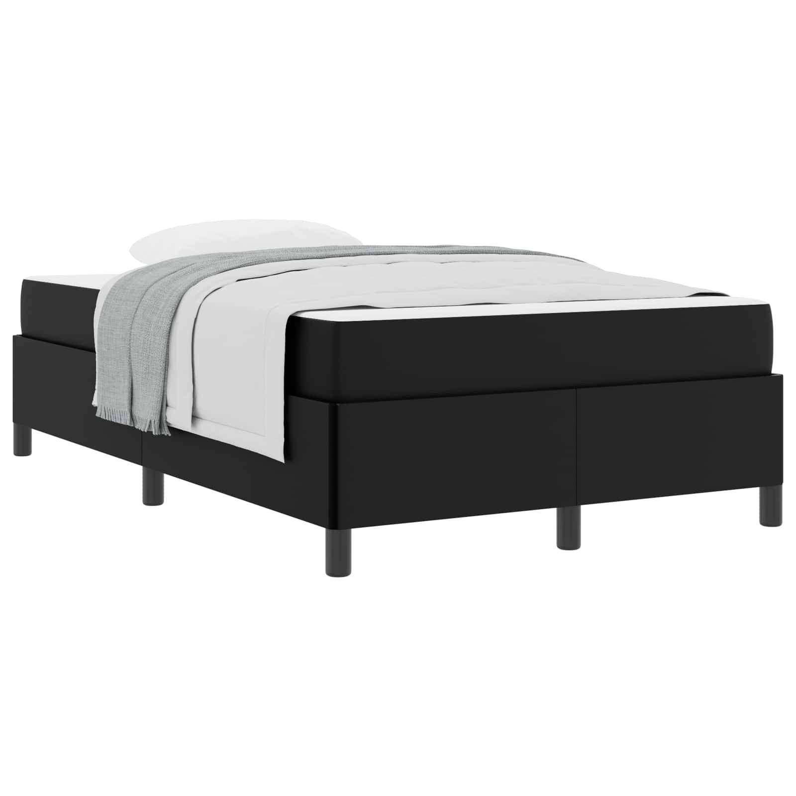 vidaXL Bettrahmen mit Matratze Schwarz 120 x 200 cm Stoff