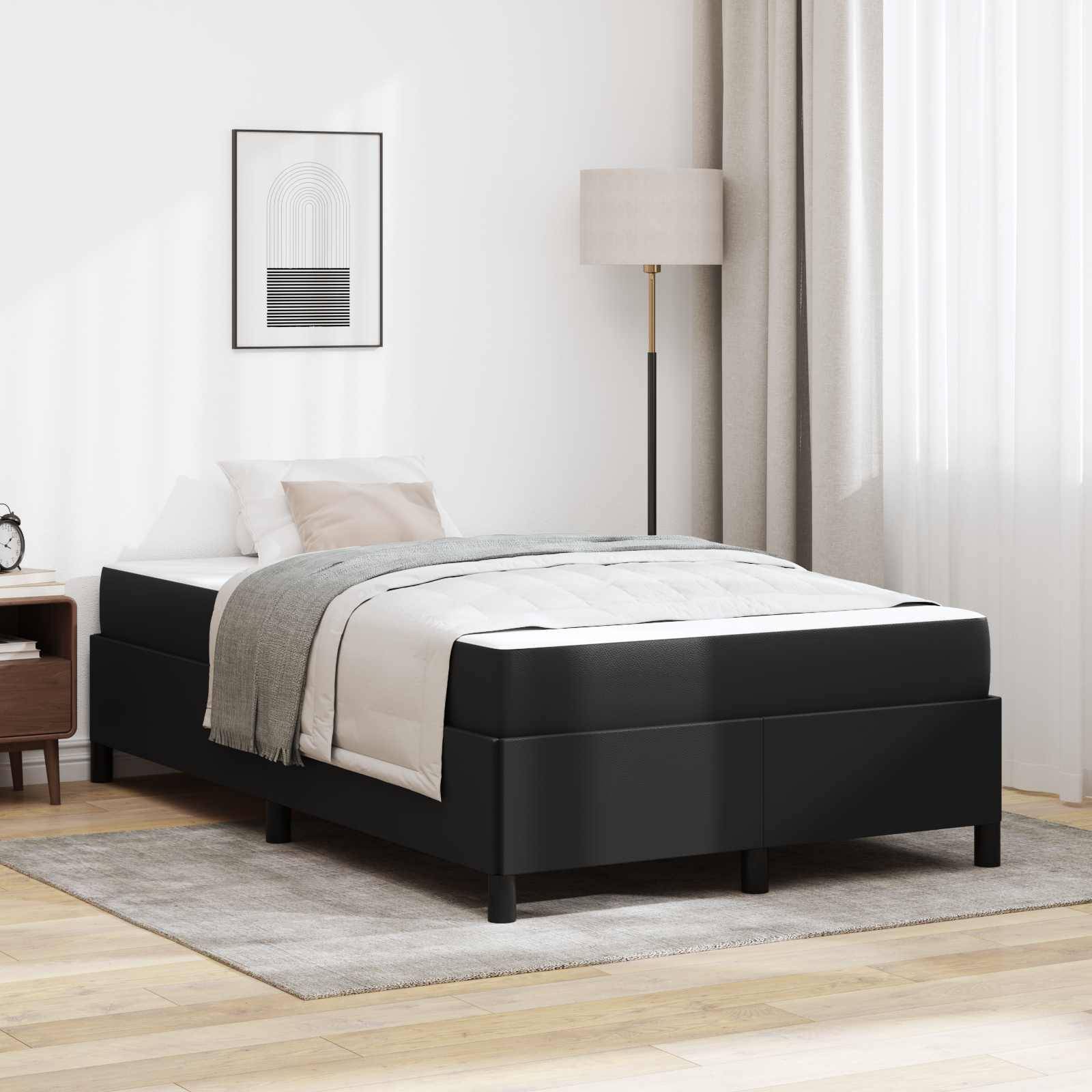 vidaXL Bettrahmen mit Matratze Schwarz 120 x 190 cm Stoff