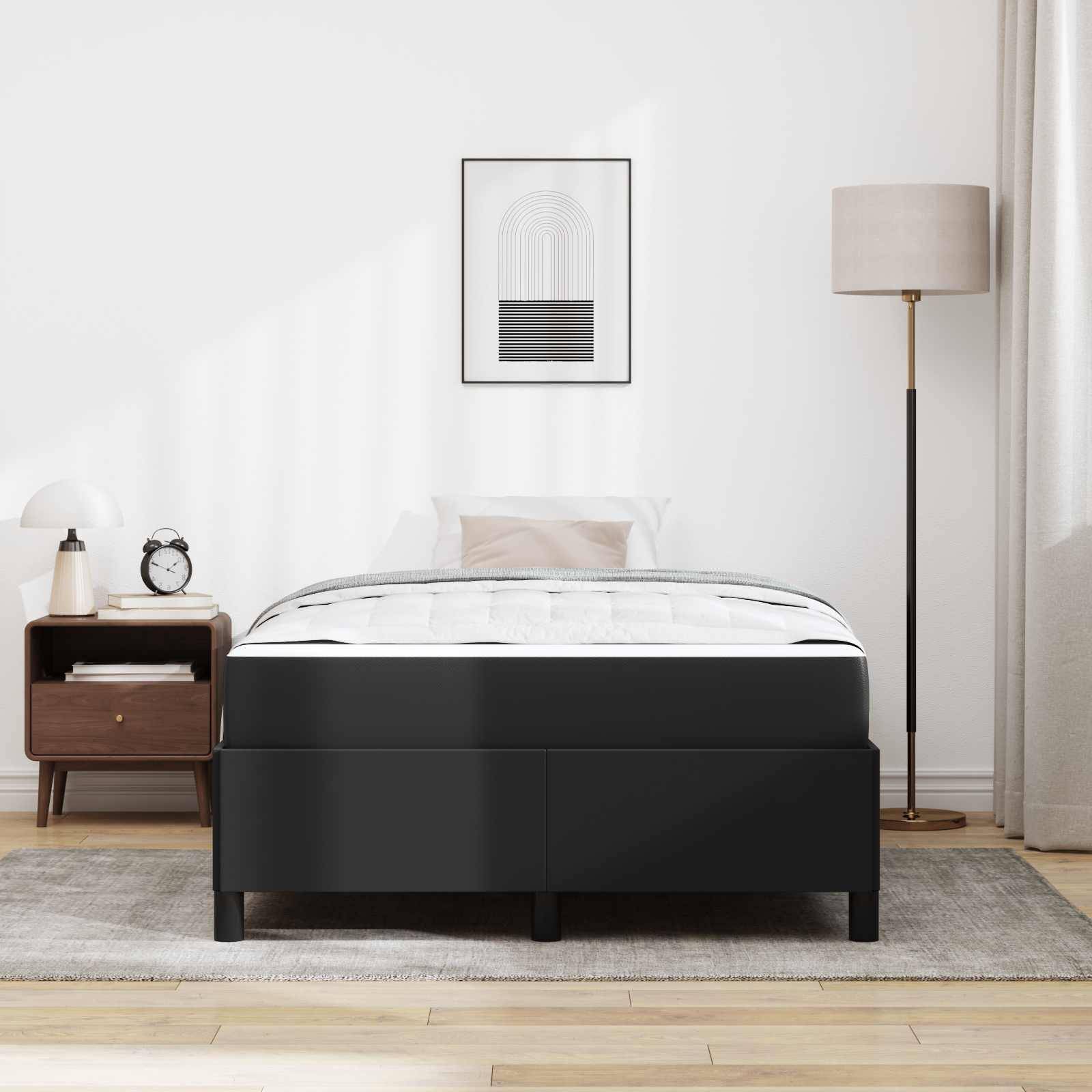 vidaXL Bettrahmen mit Matratze Schwarz 120 x 190 cm Stoff