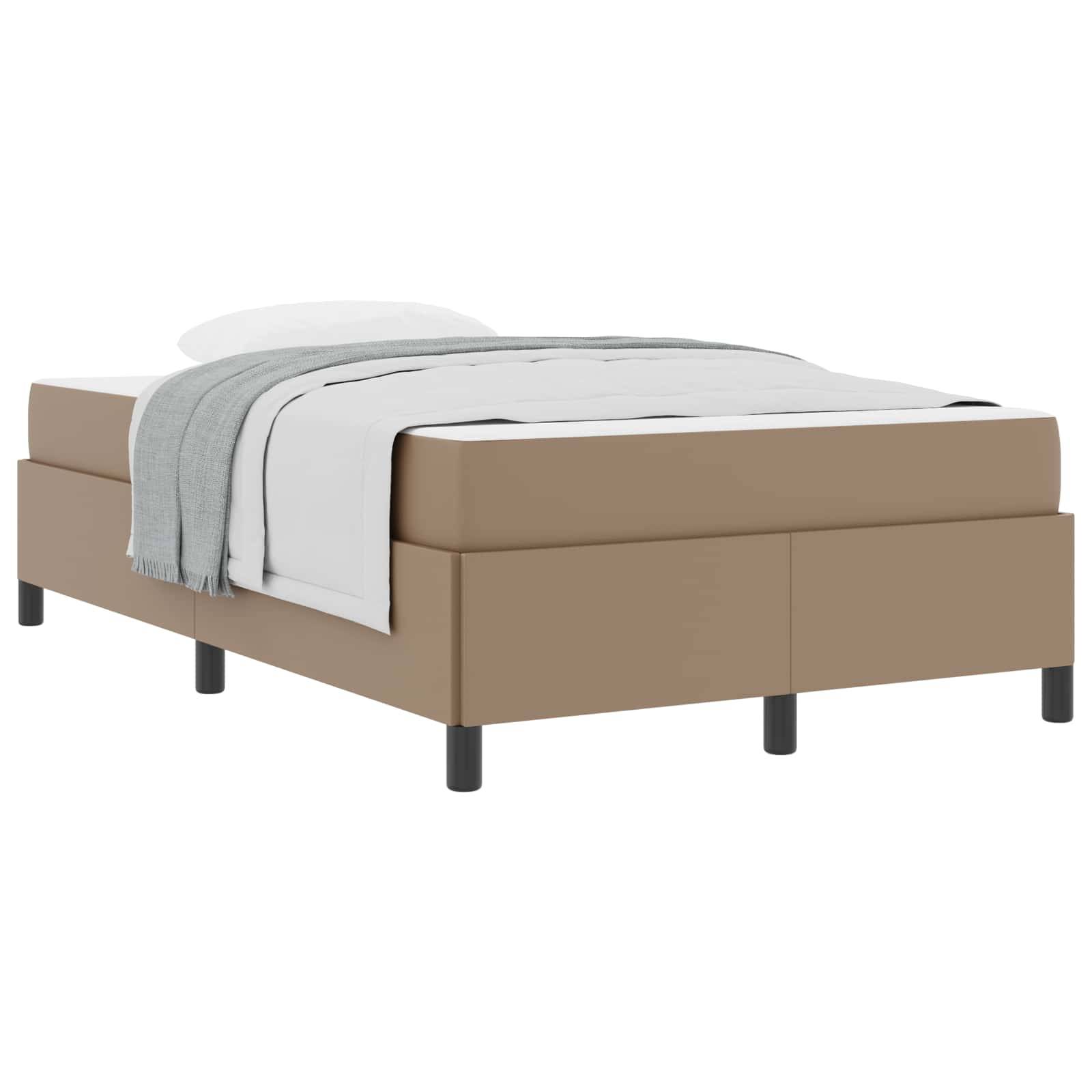 vidaXL Bettrahmen mit Matratze Cappuccino 120 x 190 cm Stoff