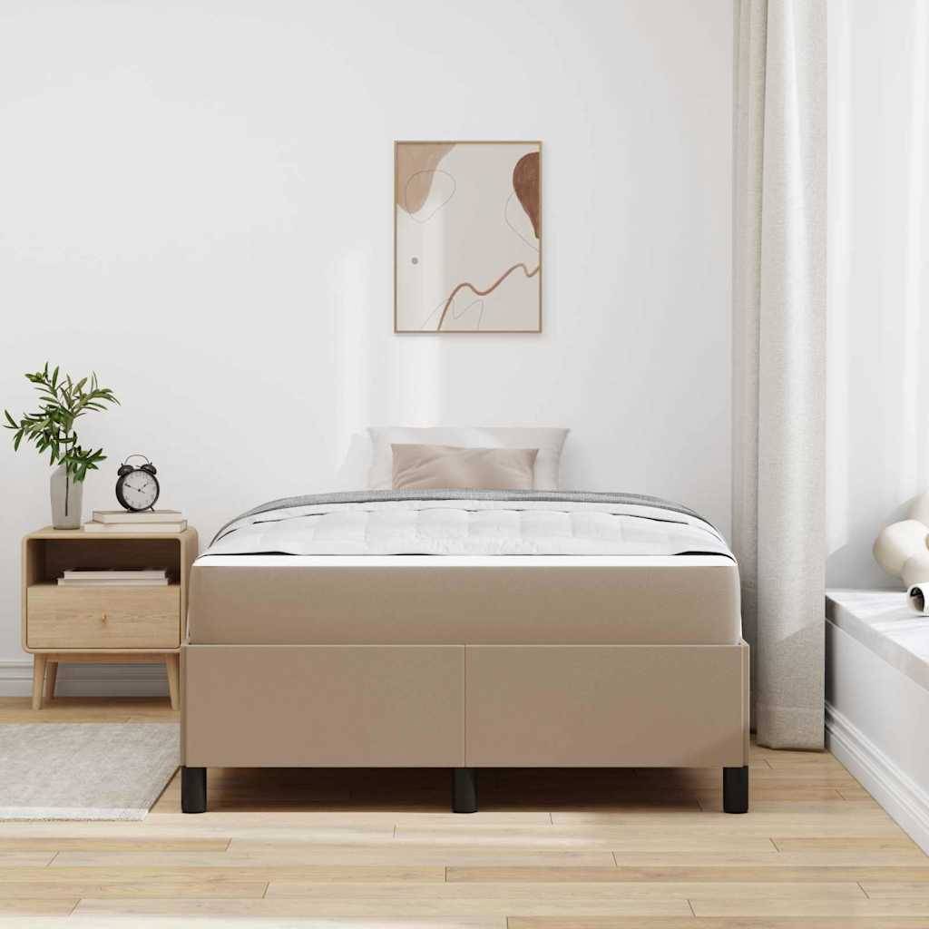 vidaXL Bettrahmen mit Matratze Cappuccino 120 x 190 cm Stoff