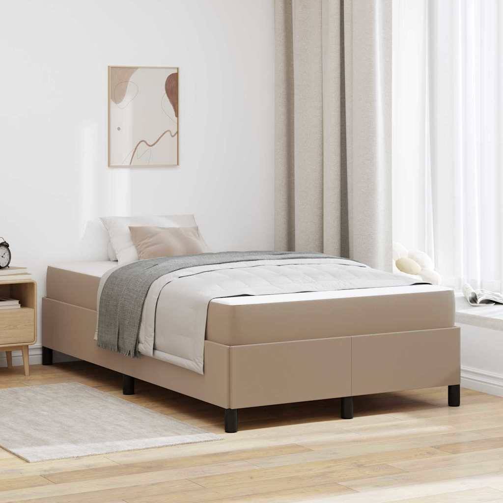 vidaXL Bettrahmen mit Matratze Cappuccino 120 x 190 cm Stoff
