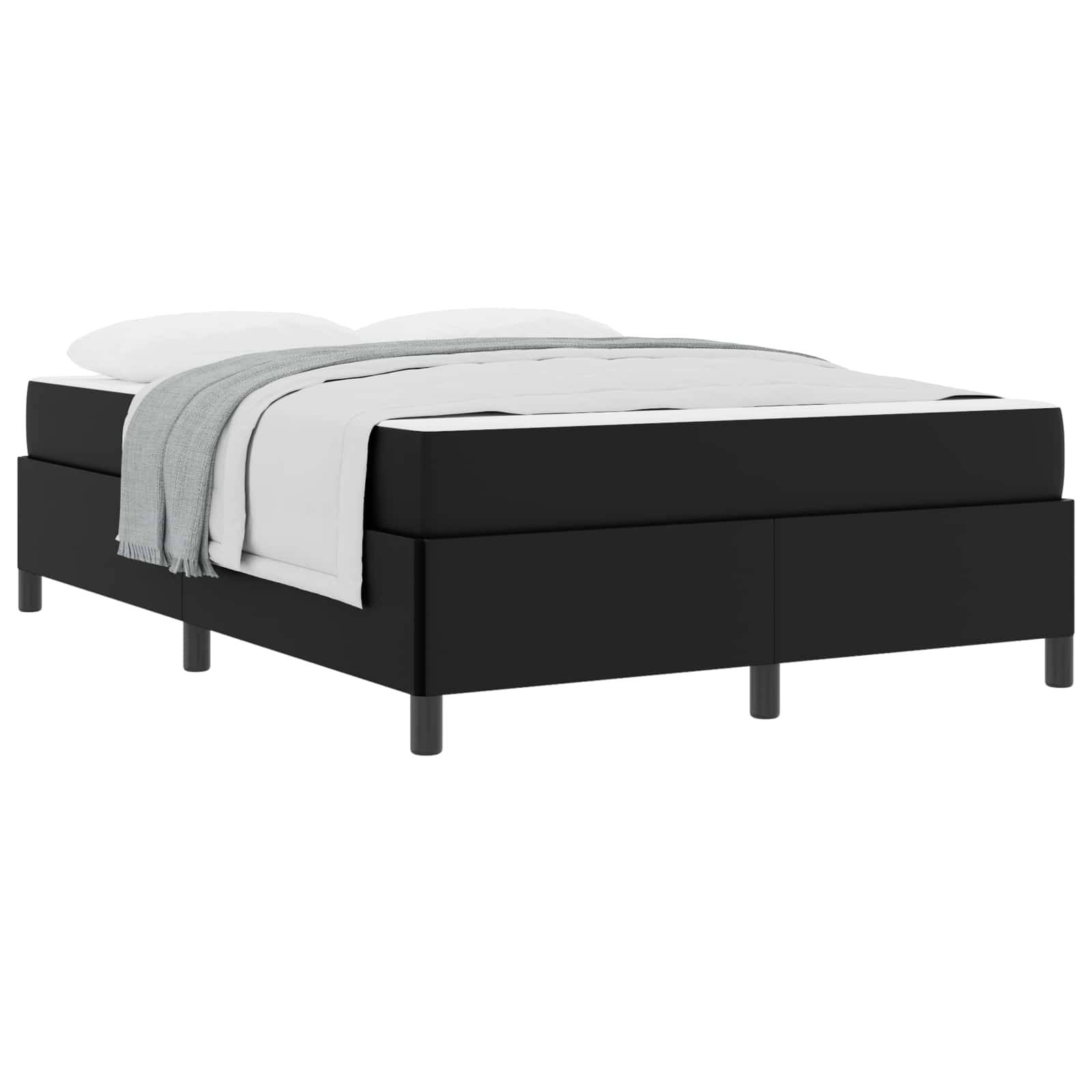 vidaXL Bettrahmen mit Matratze Schwarz 140 x 190 cm Stoff