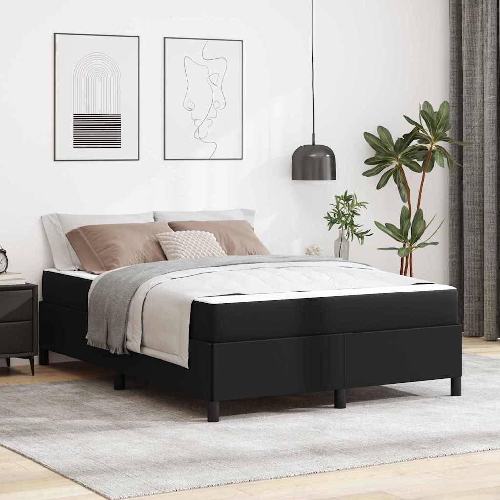 vidaXL Bettrahmen mit Matratze Schwarz 140 x 190 cm Stoff