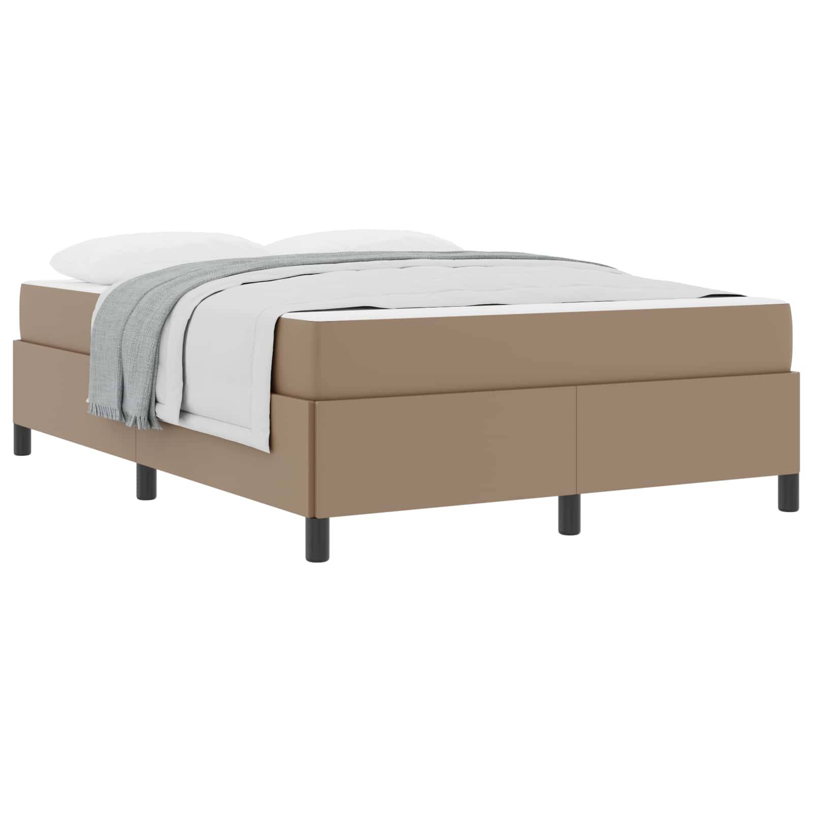 vidaXL Bettrahmen mit Matratze Cappuccino 140 x 190 cm Stoff