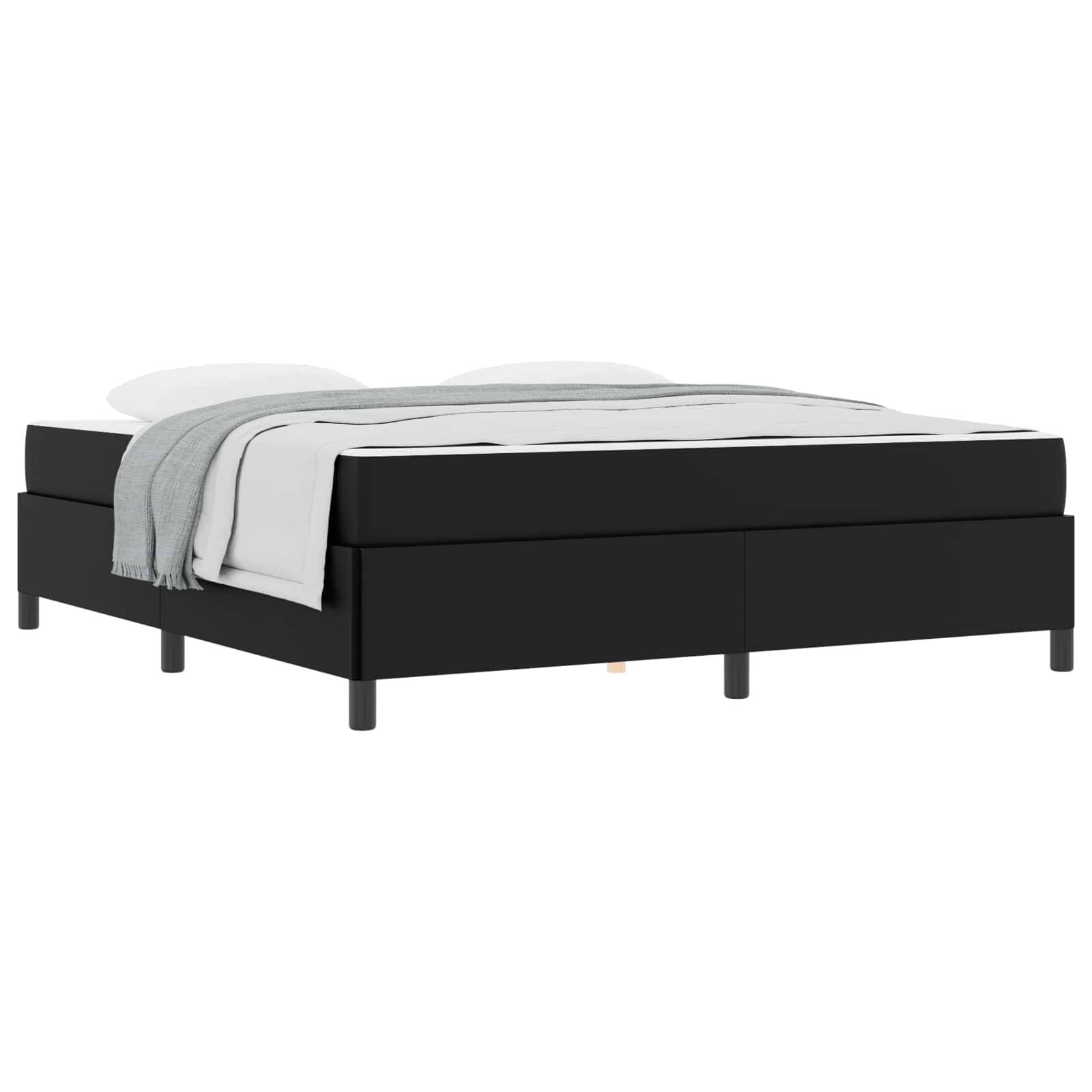 vidaXL Bettrahmen mit Matratze Schwarz 180 x 200 cm Stoff