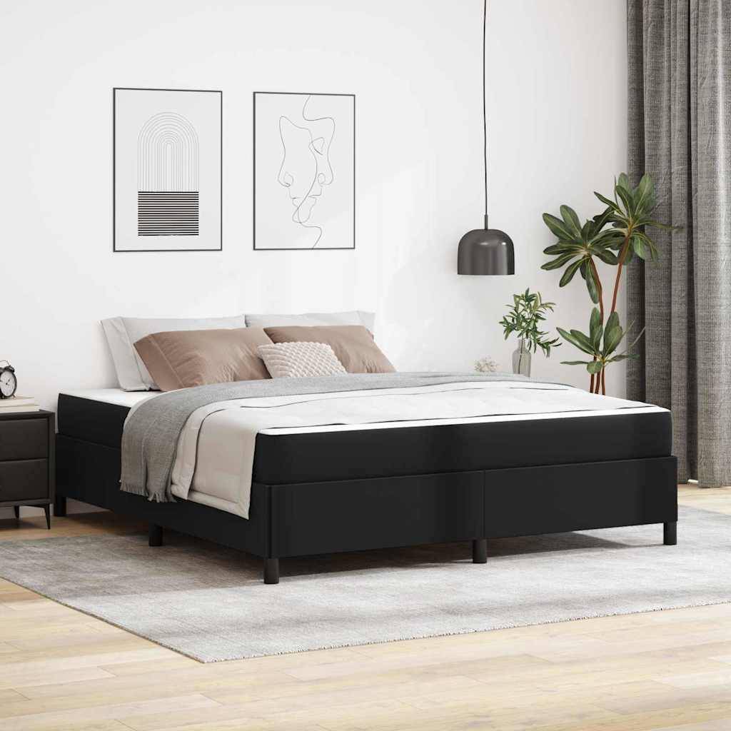 vidaXL Bettrahmen mit Matratze Schwarz 180 x 200 cm Stoff