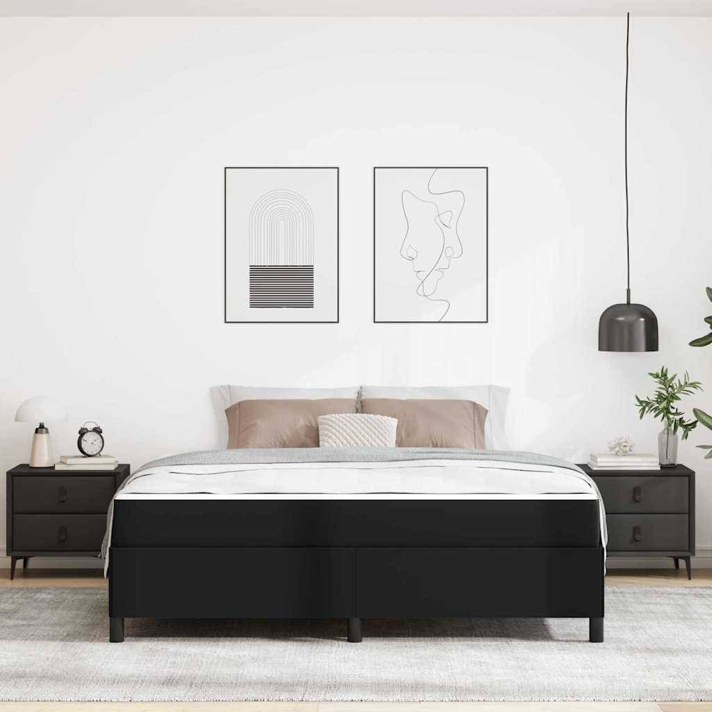 vidaXL Bettrahmen mit Matratze Schwarz 180 x 200 cm Stoff