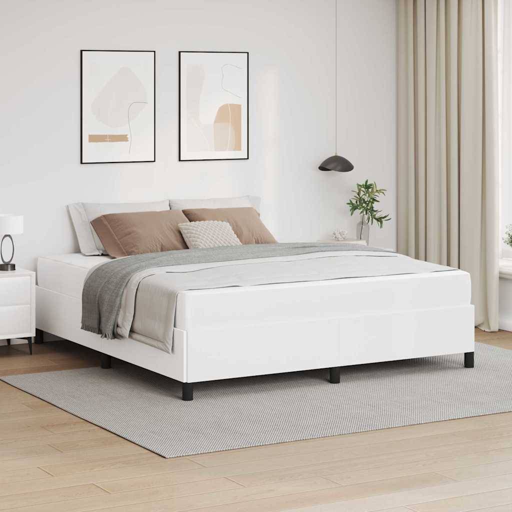 vidaXL Bettrahmen mit Matratze Weiß 180 x 200 cm Stoff